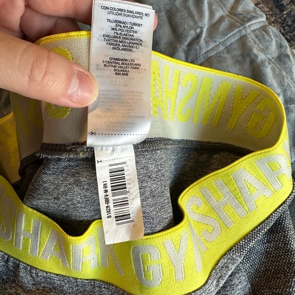 Gymshark Flex Low Rise Leggings Charcoal Marl Glitch Yellow Women’s Size M - Picture 7 of 7